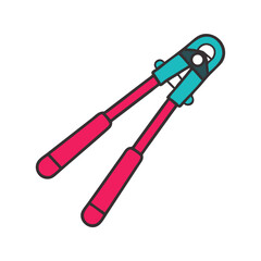 Wire cutter tool in flat style on White Background