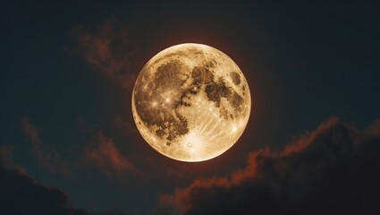 Obraz premium Moon's surface features illuminated by the dark night sky.