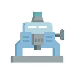 Obraz premium Stylized light blue and grey mechanical device illustration on White