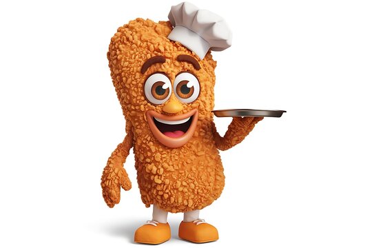 The Delightful Chicken McNugget Chef Mascot, Ready to Serve
