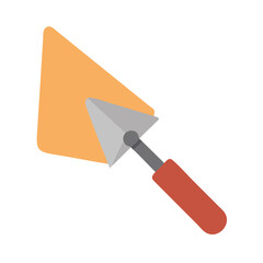 Stylized building trowel illustration tool on a black backdrop