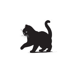 British Shorthair Vector Silhouette: Iconic and Sturdy Cat Illustration in Clean Vector Style, Showcasing the Breed’s Round Face, Plush Coat, and Distinctive Stocky Build in Profile.
