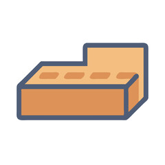 Isolated illustration of a single brick on a black backdrop