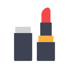 Simple flat icon of lipstick with open cover