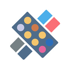 Geometric pattern with colorful circles and rounded square elements