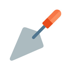 Cartoon style illustration of a pointing trowel on White