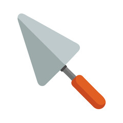 Trowel vector illustration construction tool with handle over black