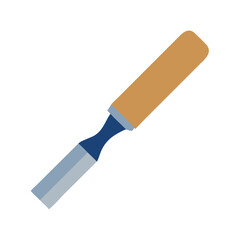 Flat vector illustration of a chisel on White Background