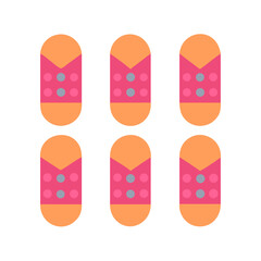 Abstract graphic pattern of pills on a black background