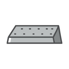 Gray metal block with holes on a White Background