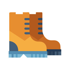 Illustration of sturdy work boots with laces and soles