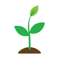 Growing green sprout illustration representing new life and environmental awareness