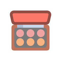 Flat design makeup palette illustration on black background
