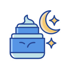 Night cream and celestial elements for beauty product advertising