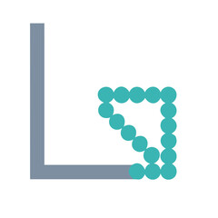 Abstract geometric shape featuring a rounded pattern