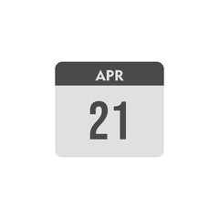 Fototapeta premium calender icon, 21 april icon with white background