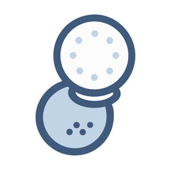 Powder compact vector icon for cosmetic product presentation