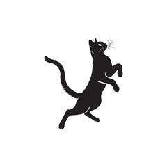 Burmese Cat Vector Silhouette: Sleek and Muscular Feline Illustration Highlighting the Breed’s Distinctive Rounded Features, Glossy Coat, and Expressive Eyes in Clean, Minimalist Vector Style.
