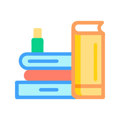 Stylized Stack of Books with Bookmark on Dark Background