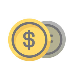 Simple coins illustration showing dollar currency in modern style