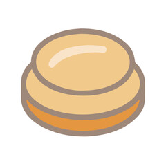 Simple round layered cookie vector illustration on black background