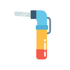 Cartoon style dental tool in blue orange and red