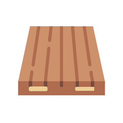 Isometric wooden platform with grooves in minimalist design style