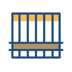 Geometric gold and blue pattern on solid White Background