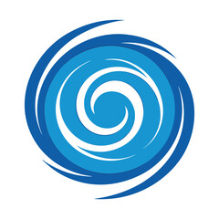 Abstract blue swirl vector design element with circular motion and flowing lines