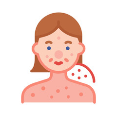 Illustration of a woman with rash or skin condition