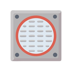 Stylized PC component illustration against White Background for design