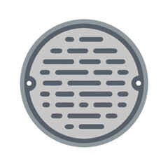 Flat vector illustration of a manhole cover design
