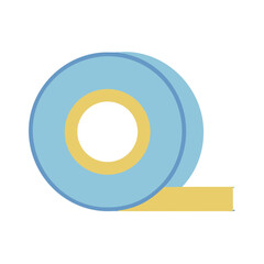 Simple blue and yellow tape roll flat vector art