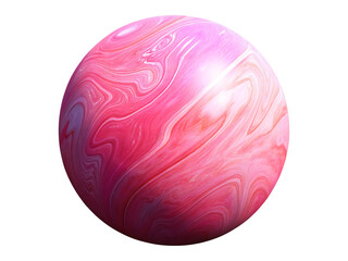 A pink planet isolated on white background PNG