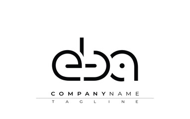 EBA abstract letter design. Modern Business Logo Design With Abstract Typography and Contemporary Style