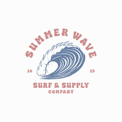 Vintage surf design template for surf club, surf shop, surf merch.