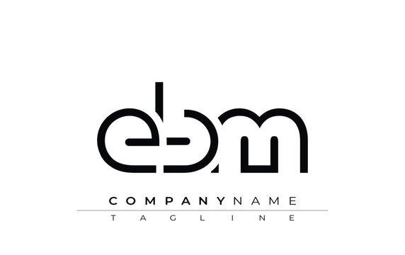 EBM abstract letter design. Modern Business Logo Design With Abstract Typography and Contemporary Style