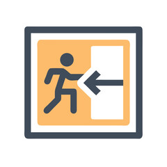 Emergency Exit Sign Icon Illustration for Safety Awareness