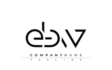 EBW abstract letter design. Modern Business Logo Design With Abstract Typography and Contemporary Style