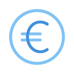 Euro symbol icon on White Background, vector graphic design