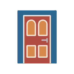 Stylized front door illustration against White Background