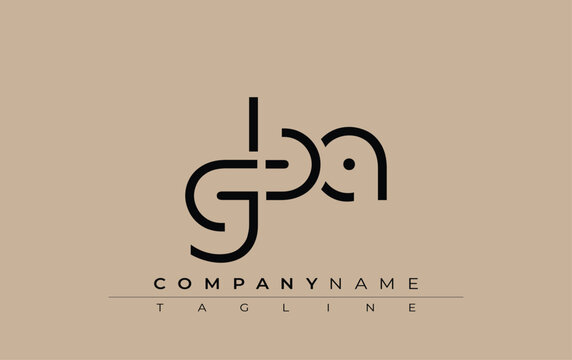 GBA abstract letter design. Modern Business Logo Design With Abstract Typography and Contemporary Style