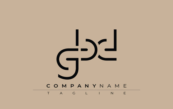GBD abstract letter design. Modern Business Logo Design With Abstract Typography and Contemporary Style