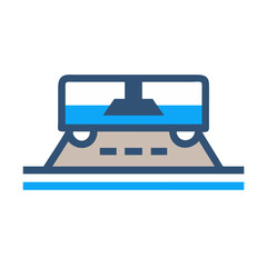 Isolated flat icon illustration of a water wave generator