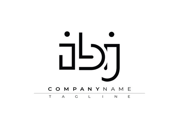 IBJ abstract letter design. Modern Business Logo Design With Abstract Typography and Contemporary Style