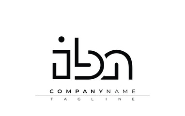 IBN abstract letter design. Modern Business Logo Design With Abstract Typography and Contemporary Style
