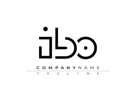 IBO abstract letter design. Modern Business Logo Design With Abstract Typography and Contemporary Style