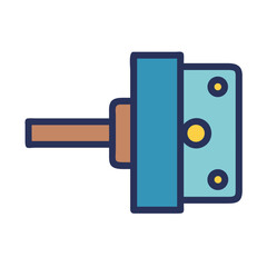 Flat design illustration of an industrial pressure regulator valve