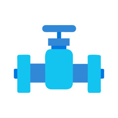 Blue pipeline valve on a White Background, stock image