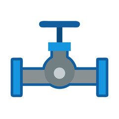 Obraz premium Blue and gray industrial water valve illustration on White Background